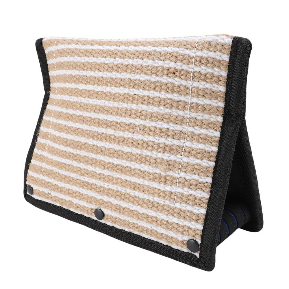 Rough Woven Fabric Dog Bite Pillow Seamed Seams Rectangular Shape Dog Bite Pad Multi Handle Heavy Weave Surface Dog Bite Tug