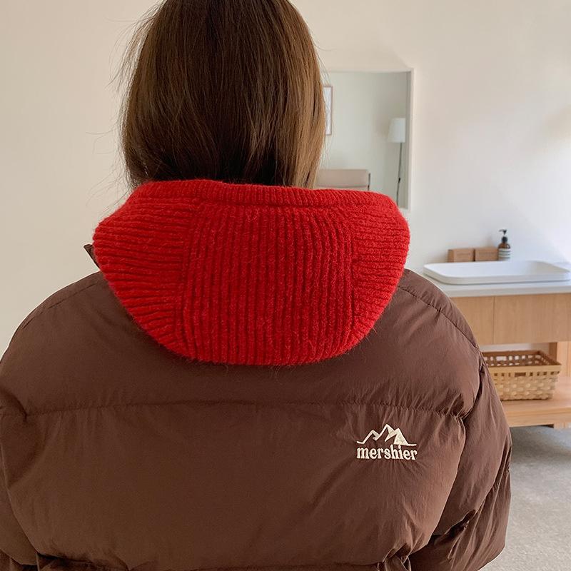 Women's Winter Warm Ear Protection Woolen Hat Scarf Knitted Pullover Hat