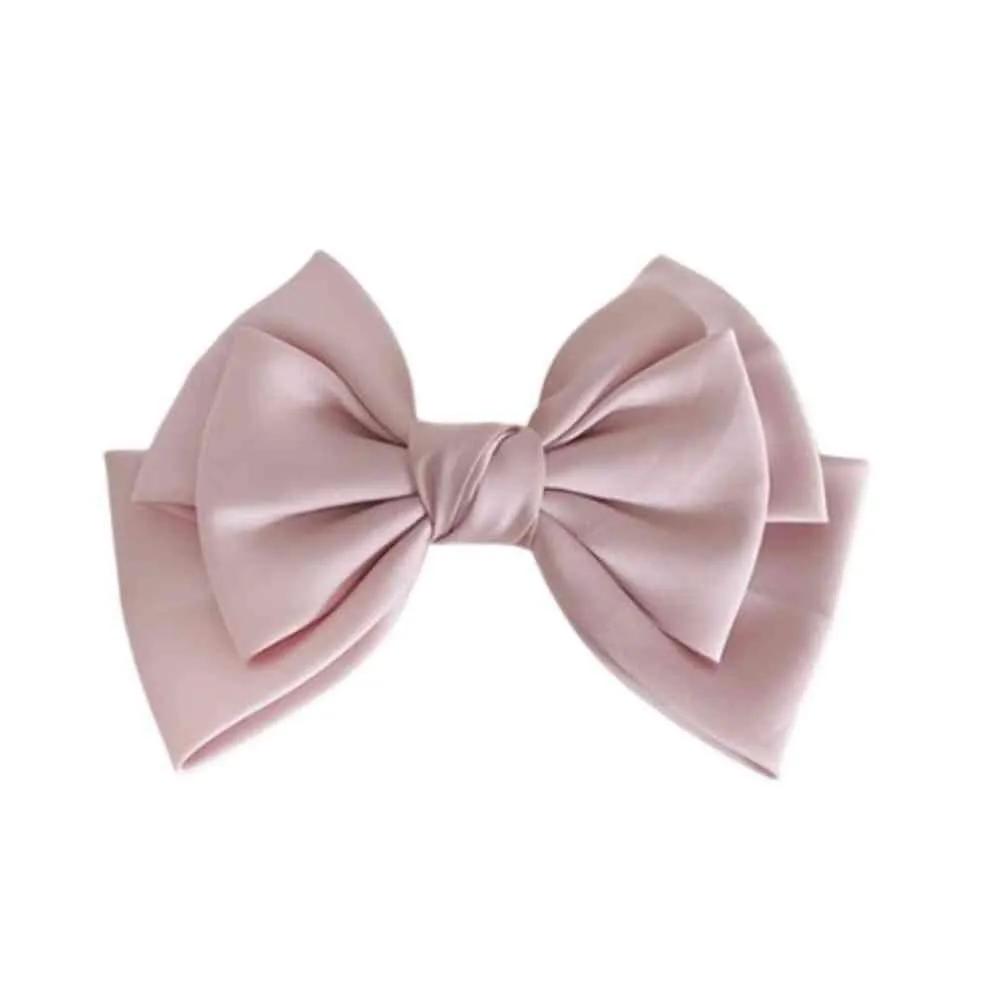 Silk 3-Tier Knot Hairpin Pink Hair Ribbon Automatic Half-Up Pin