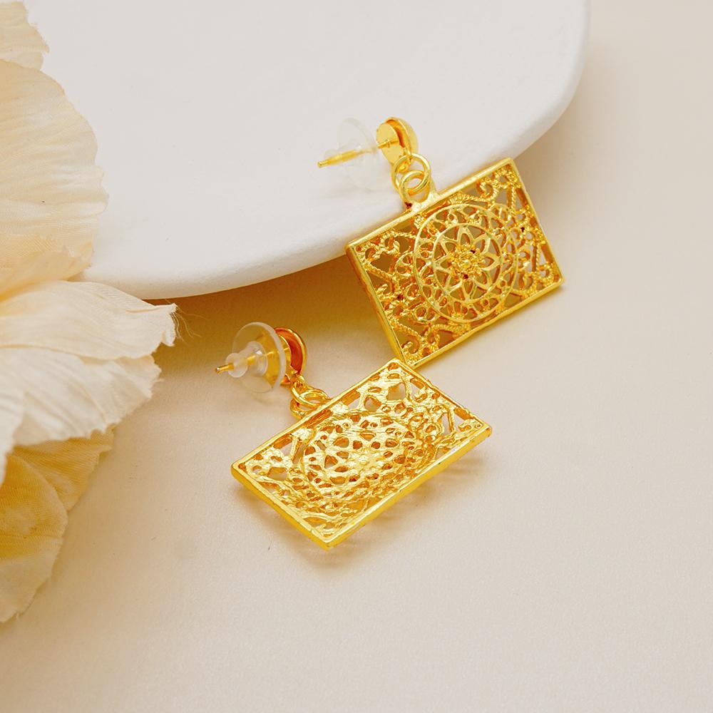 African Indian Women Fashion Jewelry Sets With Gold Color Pendant Necklace Earrings Suitable For Wedding Bracelets Rings