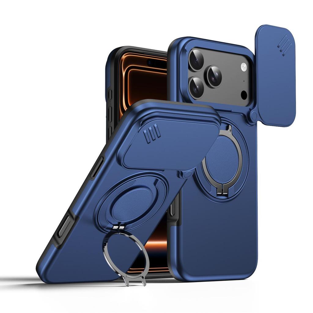 Funda Compatible para iPhone 17 PRO: Cubierta de Lente, Soporte Magnético de 360°, Diseño a Prueba de Caídas para Modelos 15-16