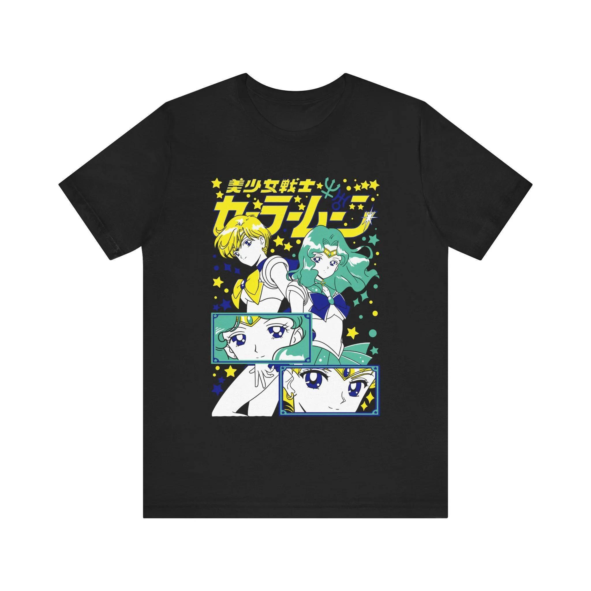 

90s Anime Sailor Moon Retro Graphic T Shirt Summer Cotton Unisex Women Tee Streetwear Casual Trend Short Sleeve Couple Hip Hop Top S