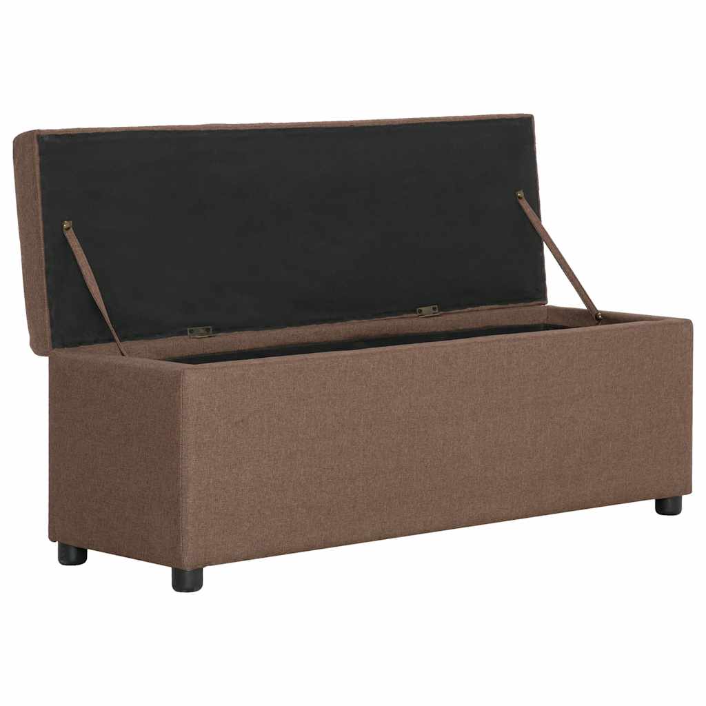 Storage Bench with Compartment 116 cm Brown Polyester