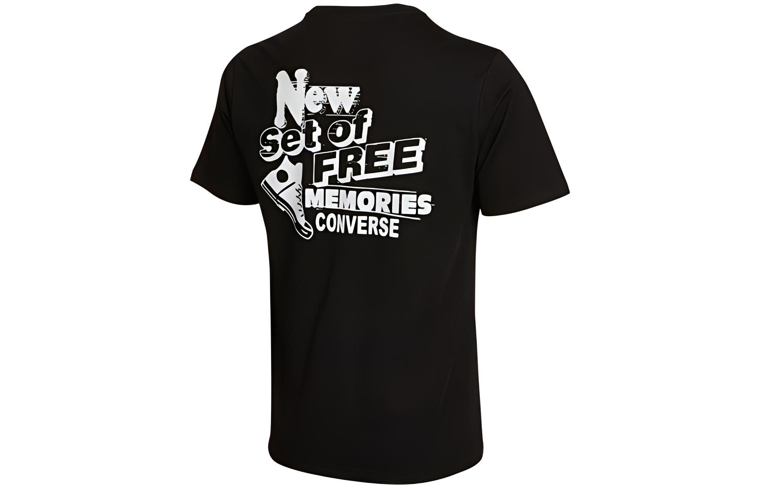 Converse Футболка с втачным рукавом Мужская Черная 10021509-A02 M