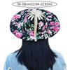 Floral Printed Fan Sun Hats Foldable Bamboo Sunscreen Cap Women Sunhat Folding Fan Hat  for Travel