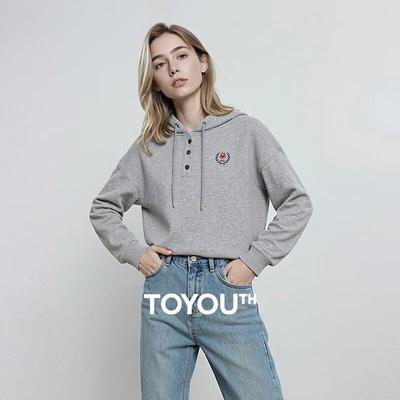 Chuyu Women's Embroidered Hooded Fleece Sweatshirt