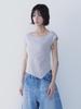 SETSETSET Unbalance Snap T-Shirt Gray