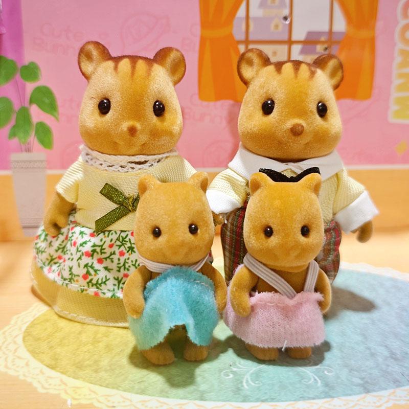 Forest Family Reindeer Rabbit Panda Animal Simulation Dollhouse Furniture Toy Set House Accessories Christmas Gifts