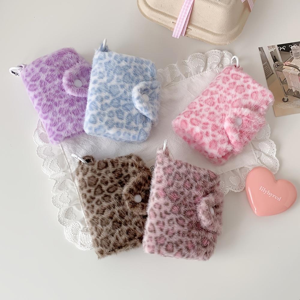 1pc Women's Cute Leopard Print Snap Wallet & Card Holder Korean Style Compact Coin Purse Suitable for Travel, Daily Use