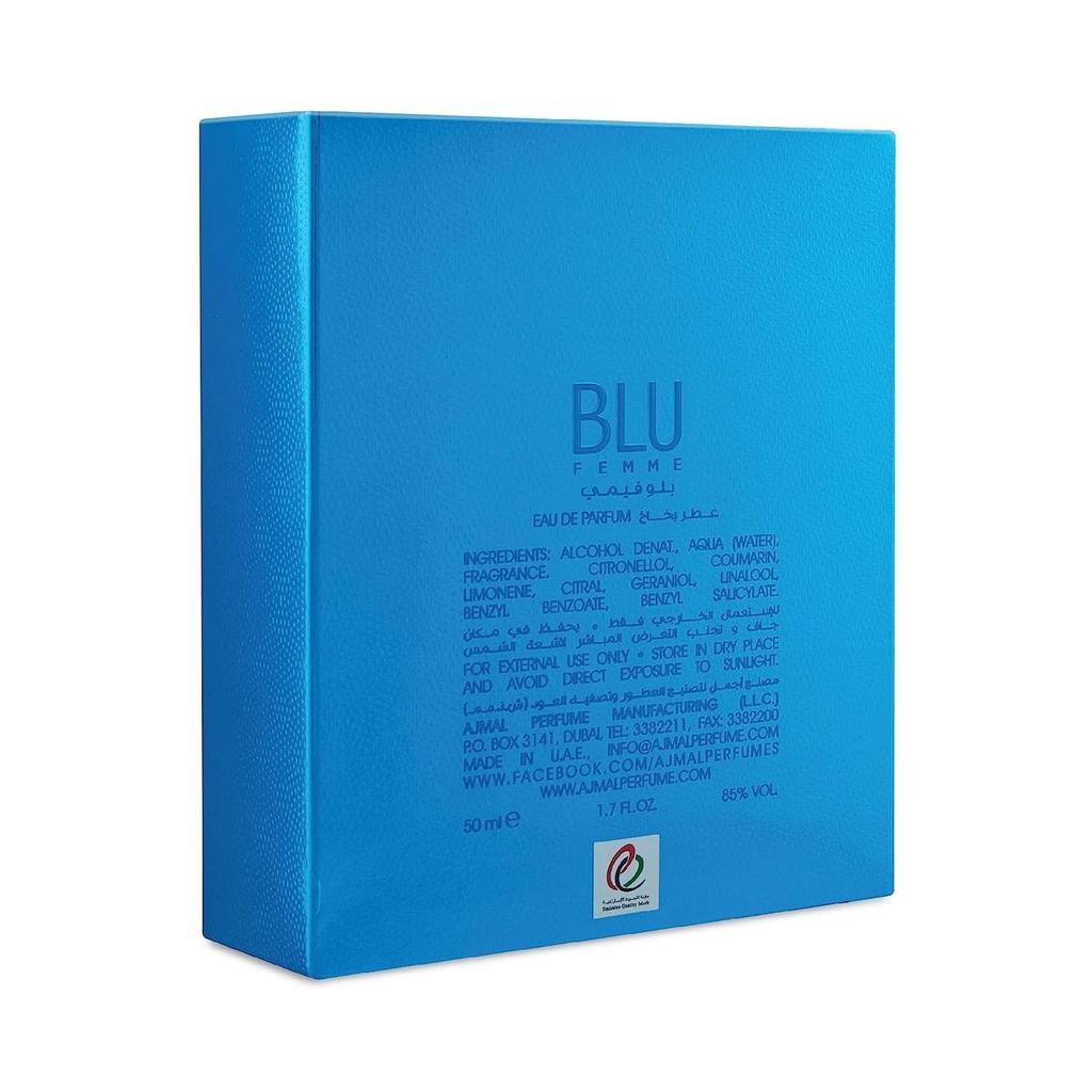 Women's Eau De Parfum Blue (50 Ml), Blu Femme Eau De Parfum, Ajmal Perfume