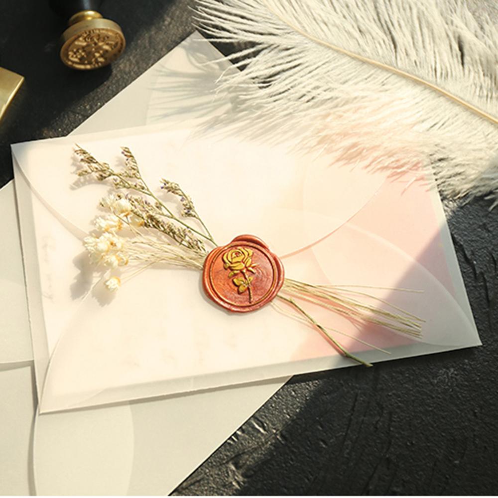 White Postcard Vintage Paper Envelopes Semi-transparent Sulfuric Acid Paper Envelopes For DIY