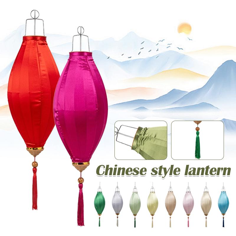 14 inch Traditional Lantern Party Outdoor Silk Lantern Chinese Vietnam Mid Autumn Spring Festival New Year Decor Ornaments