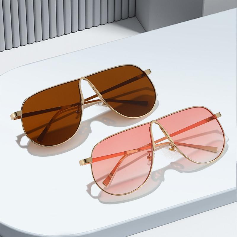 Fashion Oversized Sunglasses Men Women Pilot Sun Glasses Brand Designer Shades Metal Eyewear Unisex Sunnies