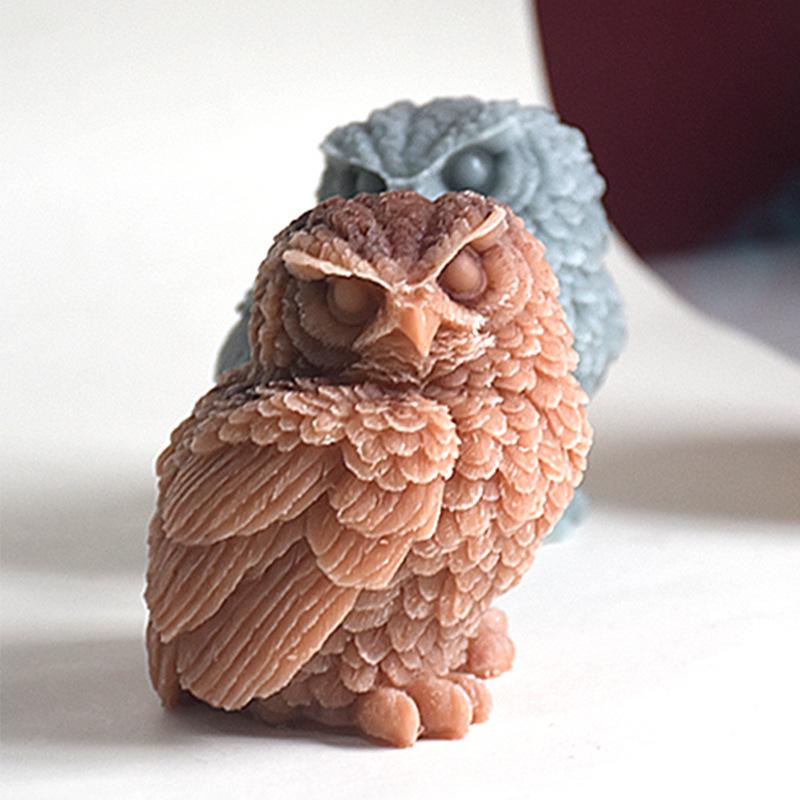 "Velká 3D silikonová forma sova pro DIY vonné svíčky a sádrové ozdoby"