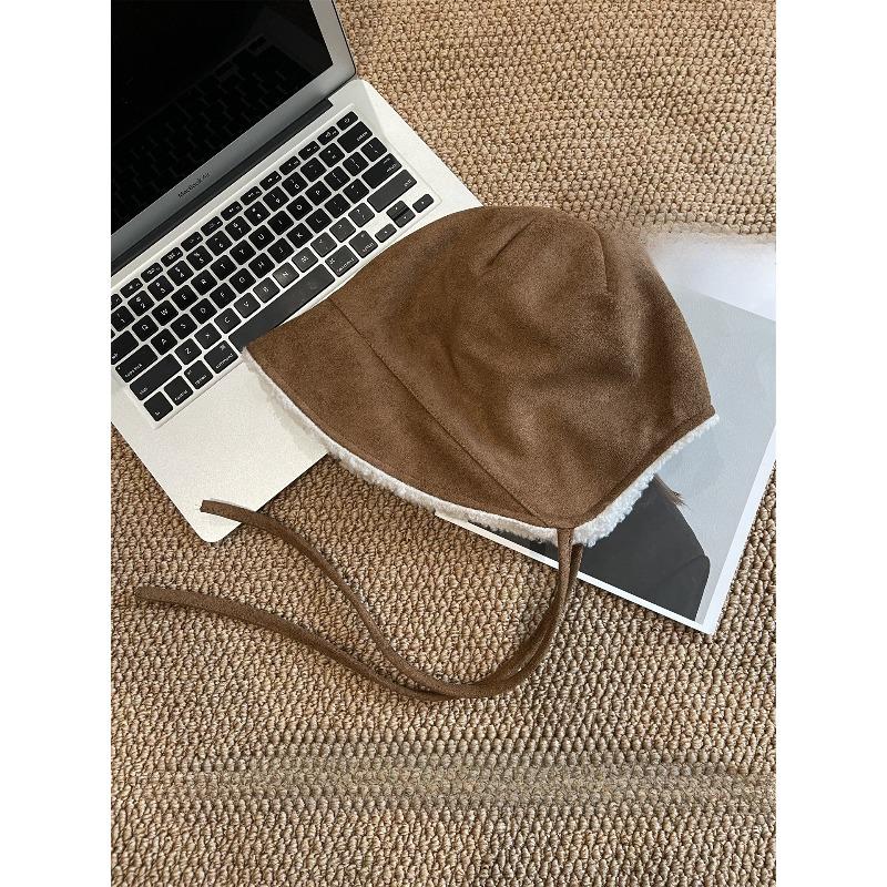 New Style Suede Warm Ear Protection Hat for Women Korean Style Ins Temperament Retro Face Small Lei Feng Hat