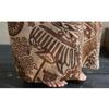 QICED Simple Fashion V-neck Long Dress Cotton Silk Print Summer Fat Plus Short-sleeved Crew-neck Dress