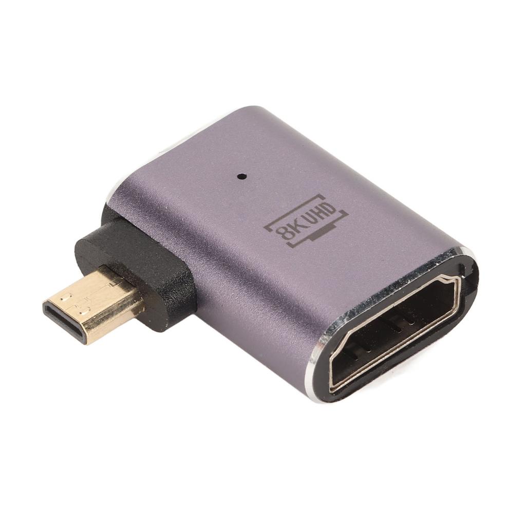 Rechtwinkliger HD-Buchse auf Micro-HD-Adapter mit LED-Licht 48 Gbit/s Unterstützung 8K-Auflösung Plug and Play