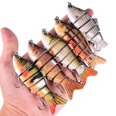 5PCS Fishing Wobbler Lifelike Segment Swimbait Crankbait Hard Bait Slow Artificial Lures Tackle