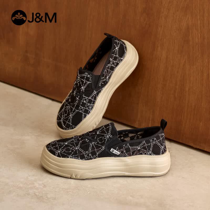 JM Women s Breathable Slip-on Canvas Loafers 38