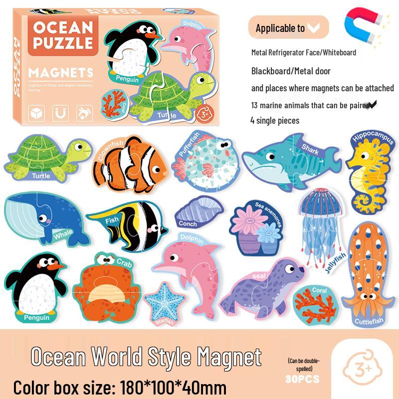 

Ocean Animal Magnetic Puzzle: Educational Toy for Ages 3-6