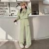 Girls' Spring/Autumn Letter Casual Hooded Sweatshirt & Trousers Set - Internet Celebrity Style Two-Piece Suit