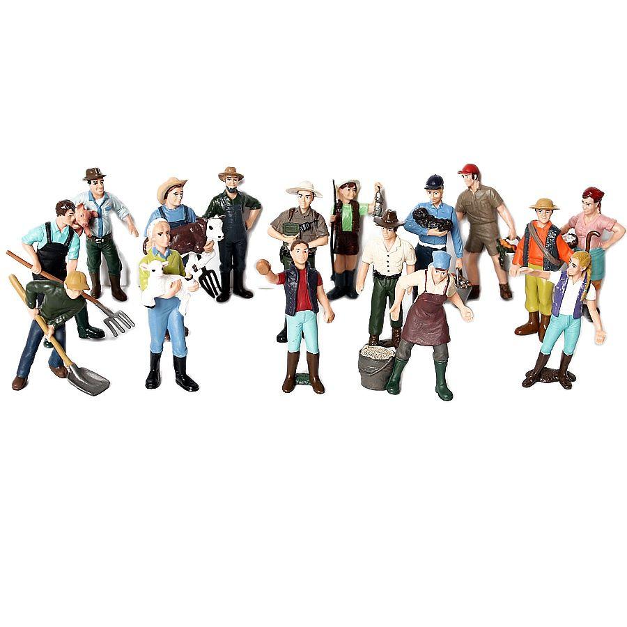 17 BUC Asortate Simulare Fermier oameni Model Figurine de Acțiune Păpușă PVC Figurine Personal Fermă Seturi de Joacă Jucării Educative pentru copii