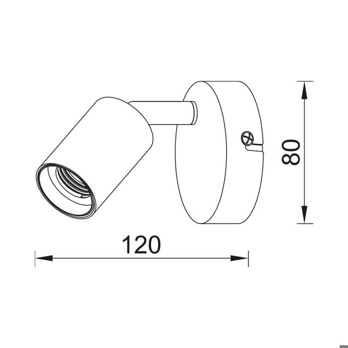 Applique murale 1xE27 23W IP20 – Métal noir