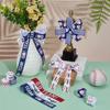 PH PandaHall 8 Rolls Baseball Ribbons 20 Yards Sports Ball Printed Ribbon White Blue Red Grosgrain Baseball Ribbon Craft Fabric Ribbons for Sports