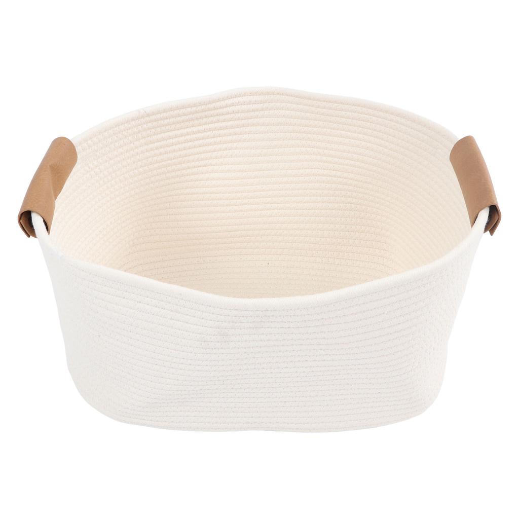 Cotton Rope Basket Large Capacity Multifunction Rope Woven Blanket Basket with Handle for Laundry