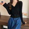 2026 Spring/Autumn Women's V-neck Slim-fit Knit Cardigan Sweater - Long-sleeved, Stylish & Comfortable