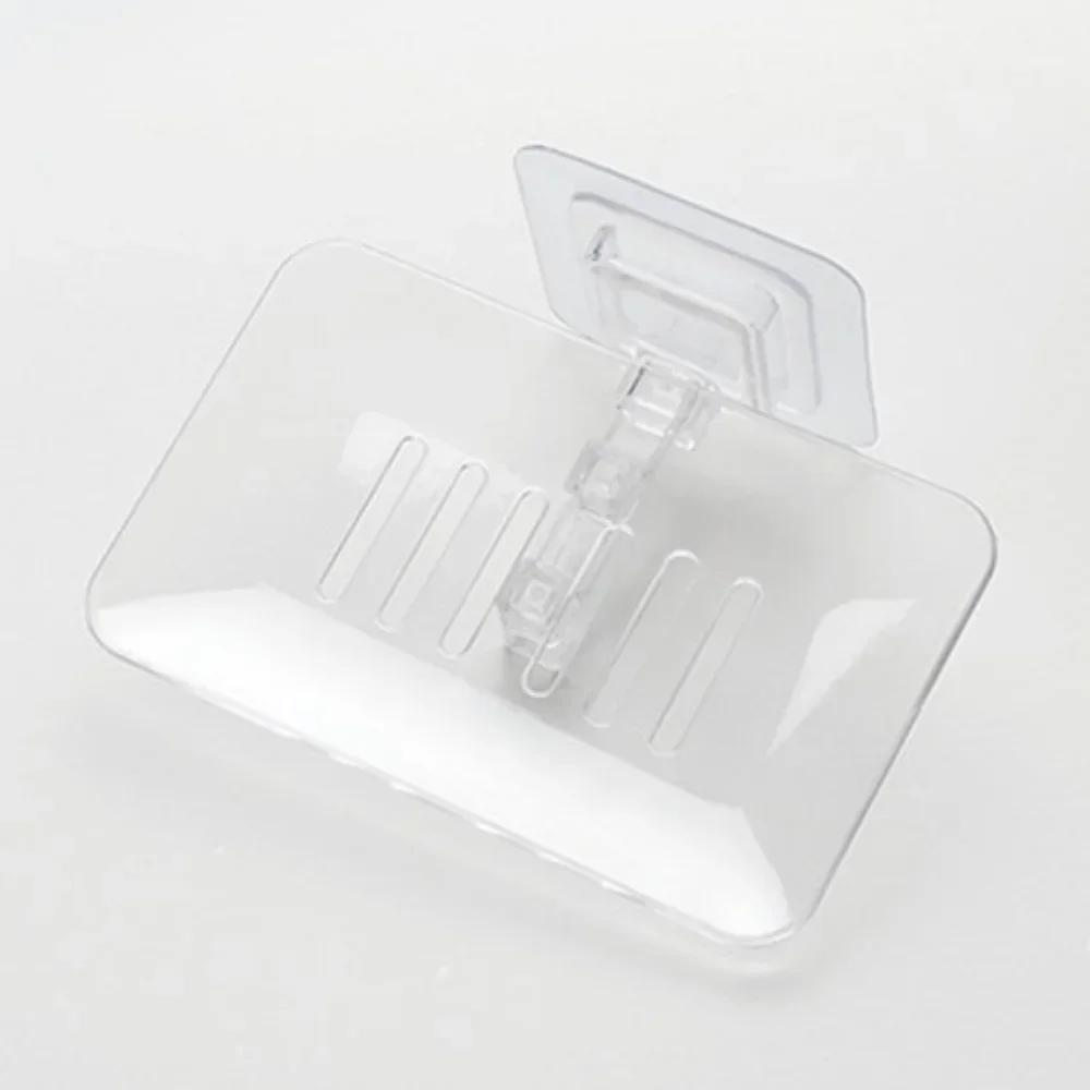 Removable Wall Mount Heavy Duty Plastic Soap Holder Storage Basket Self Adhesive Drain Soap Box