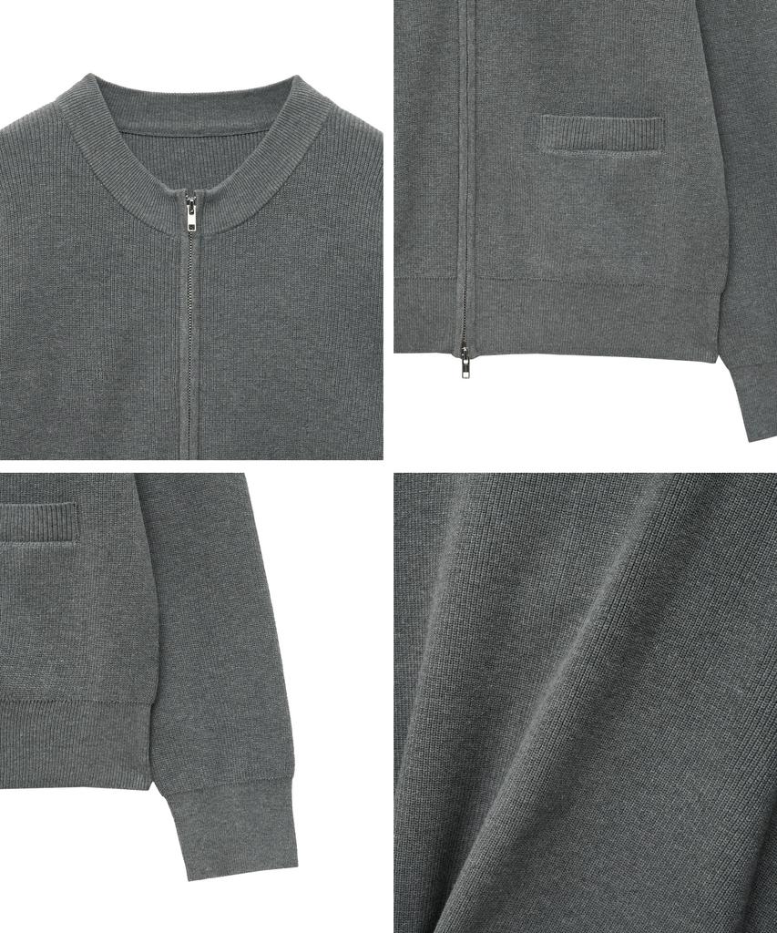 Big Union Zip-Up Knit Jacket (Gray)