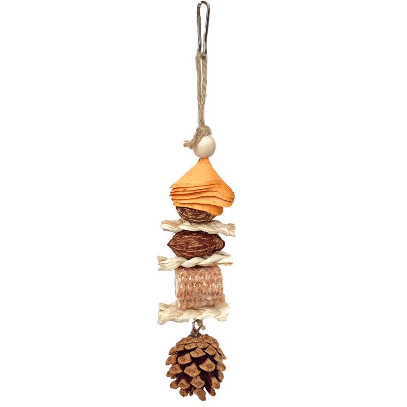 Fun Parrot Toy, Black Phoenix, Peony Bird, Destruction, Boredom, Gnawing String, Chewing Nut, Pinecone, Birdcage, Decorative Pendant
