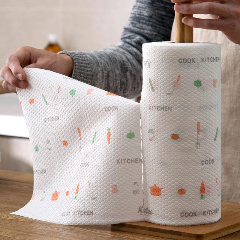 Disposable Kitchen Dishwashing Cloth Non-Stick Oil Wet Dry Dual Use Washable One Time Cloth for Household Daily Use