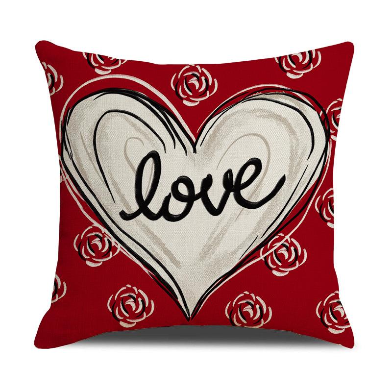 Cartoon Heart Series Patterns Throw Pillow Cover With Short Plush Print Living Room Sofa Decoration Cushion Cover Pillow Covers
