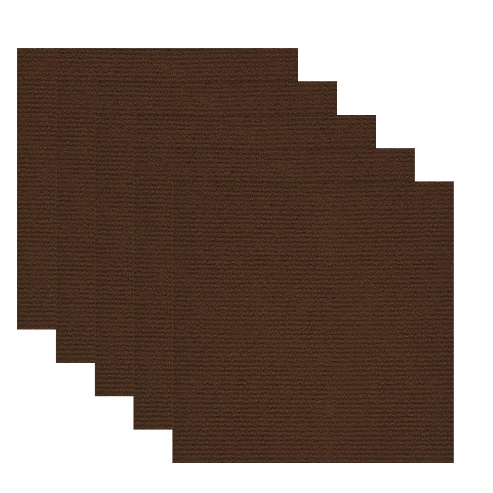 

5 шт. ПВХ соединительный блок ковер самоклеящийся квадратный съемный ковер офис коричневый