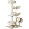 Cat Tree 105cm Cat Tower with Tunnel, Platforms Cat Scratching Post with Sisal Scratching Posts, for Cats up to 5 kg, Beige
