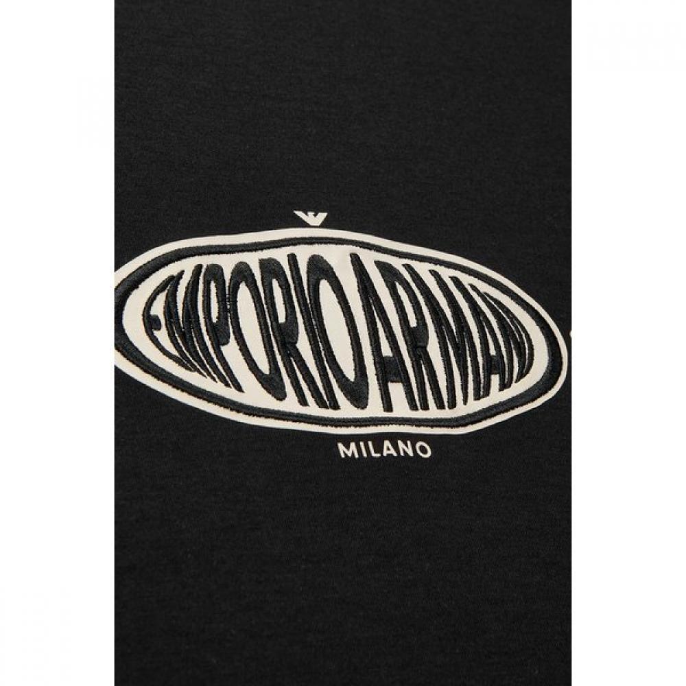 Emporio Armani Men S Lyocell Blend T ShirT Embroidered Logo A516126043