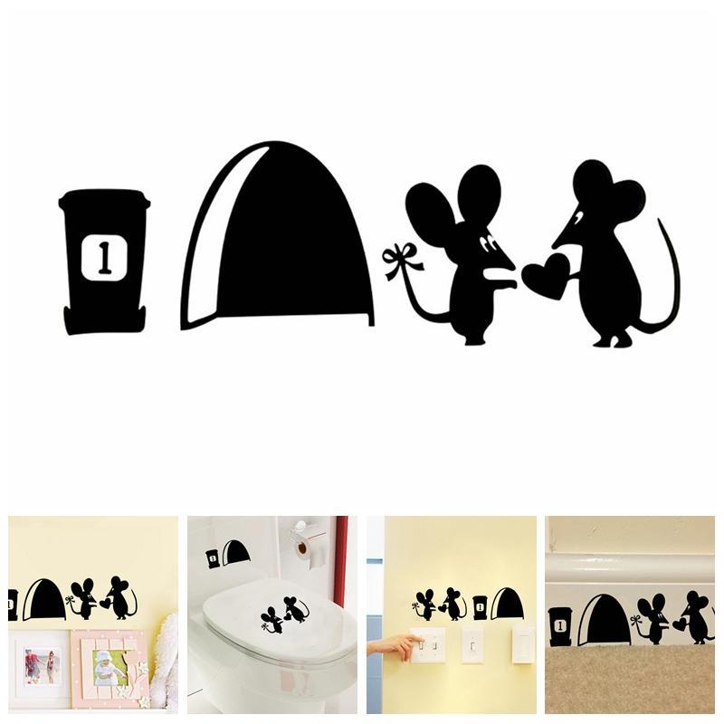 Cute Mouse Hole Vinyl Mural Wall Art Sticker Decals Kids Nursery Room Home Decor