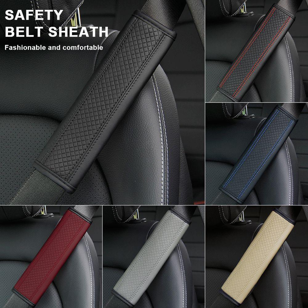 Leather Safety Belt Cover Seat Belt Padding Pad Shoulder Cushion Strap Safety Belt Shoulder Cover