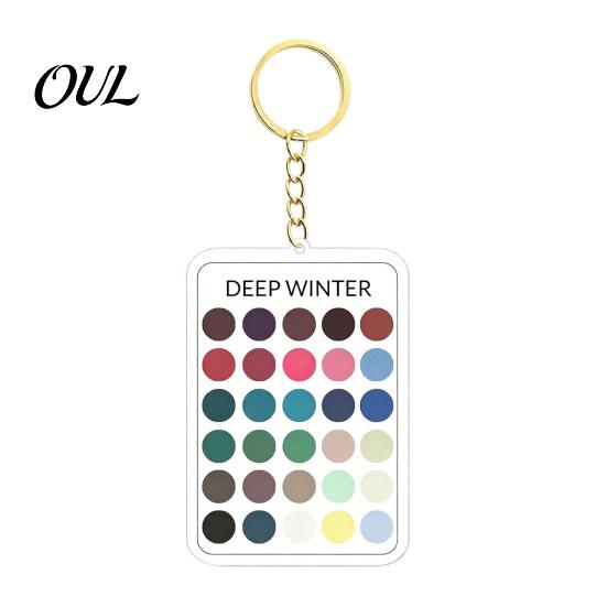 Kleiderschrank Farbabgleicher 2 Stück Palette Schlüsselanhänger Anhänger, Klares Acryl Saisonanalyse Muster Schlüsselanhänger, Karte, Geschenke für Modefans Make-up Guide