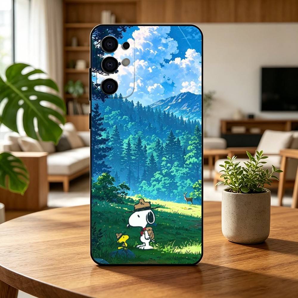 Cartoon Z-S-noopy-PC Phone Case For Samsung S25,S24,S21,S22,S23,S30,Ultra,S20,Plus,Fe,Lite,Note,10,Black Cover Samsung S20fe