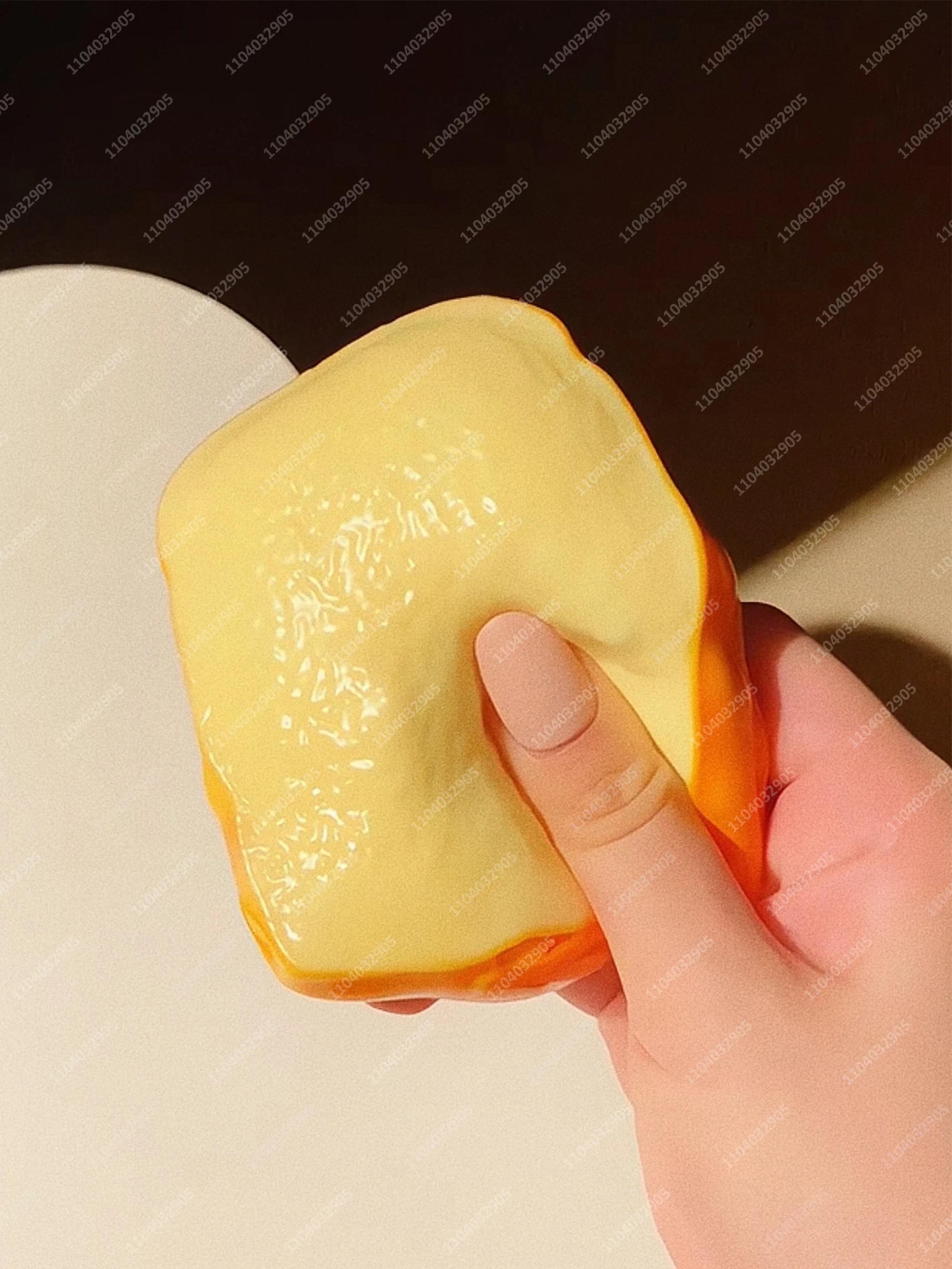 Interesting Toys Bread Toast Squishy Toy Moldable Non-Bounce Squeeze Ball Food-Shaped Stress Ball Asmr Sensory Anti Stress Fidget Toys For Kids & Adult