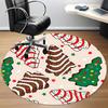 1pc Christmas cookies Office Round Rug, Non-slip, Soft and Durable Office Rug for Interior Decoration, Perfect for Office, Beautiful Decoration yy2603