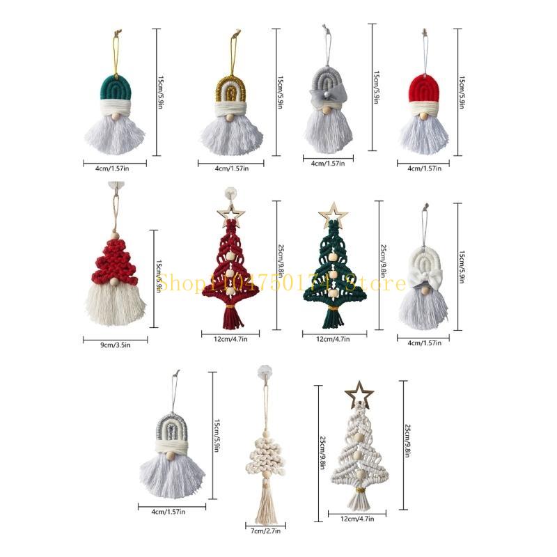 Handwoven Holiday Decor Mini Christmas Tree Knitting Gnome Holiday Door Sign Top Sale