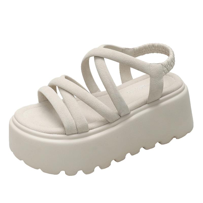 

7cm Fashion Summer Women Rome Sandals New Arrival Ladies Leather Wedges Heels Female Outdoor Casual Platform Sandal Shoes 2025 34