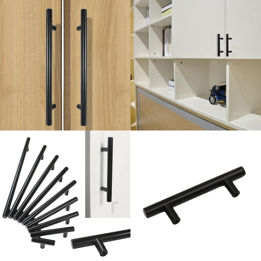 Elegant Black Cabinet Drawer Pull Stainless Steel T Bar For Modern Kitchen Hardware