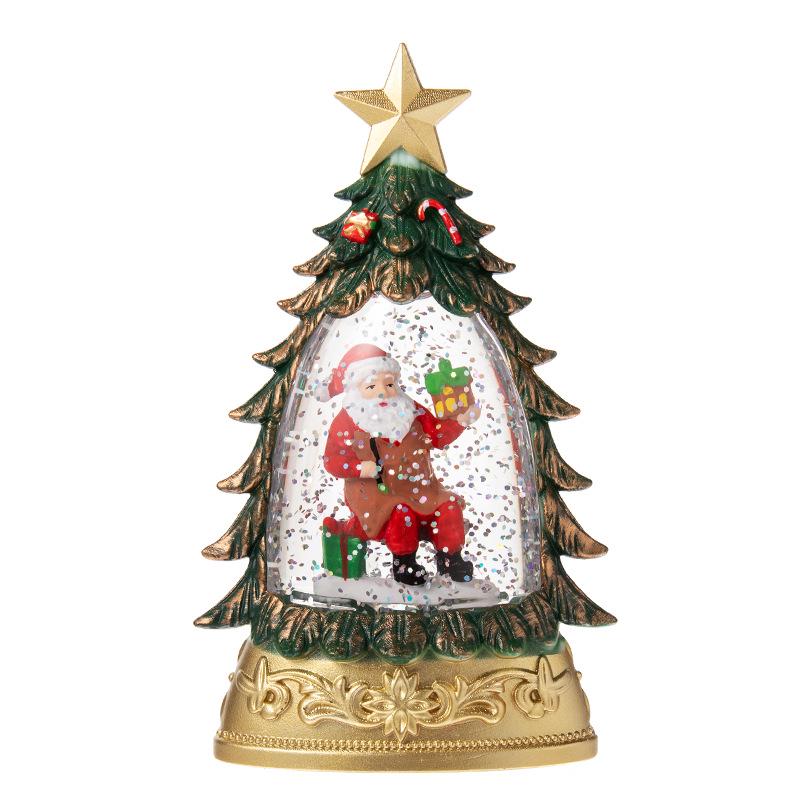 Christmas Tree Luminous Crystal Ball Ornament – Tabletop Snowing Night Light Decoration