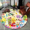26 Style Cartoon Pokemon Cute Pikachu Round Area Rug,Carpet for Living Room Bedroom Sofa Playroom Decor,kids Non-slip Floor Mat