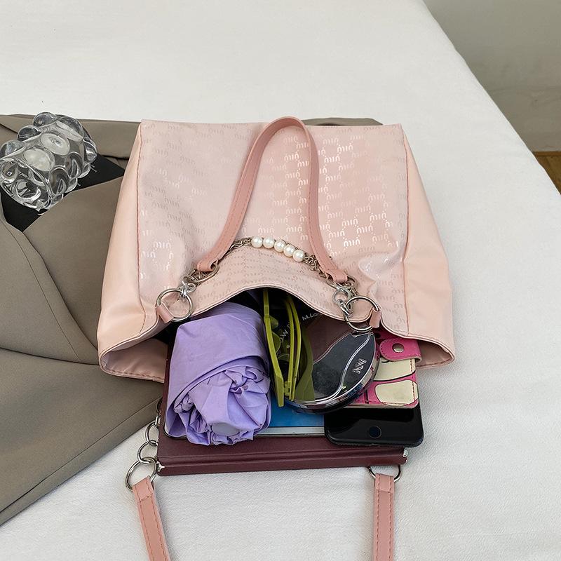 Women's New Pearl Chain Tote – Fashionable Large Capacity Handbag